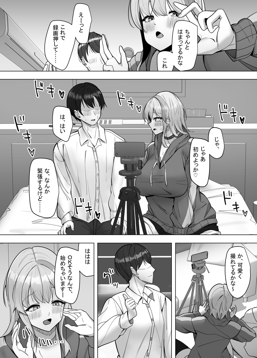 【エロマンガ】配信してる女の子に誘われてエッチな動画を作るためにラブホに入った結果www