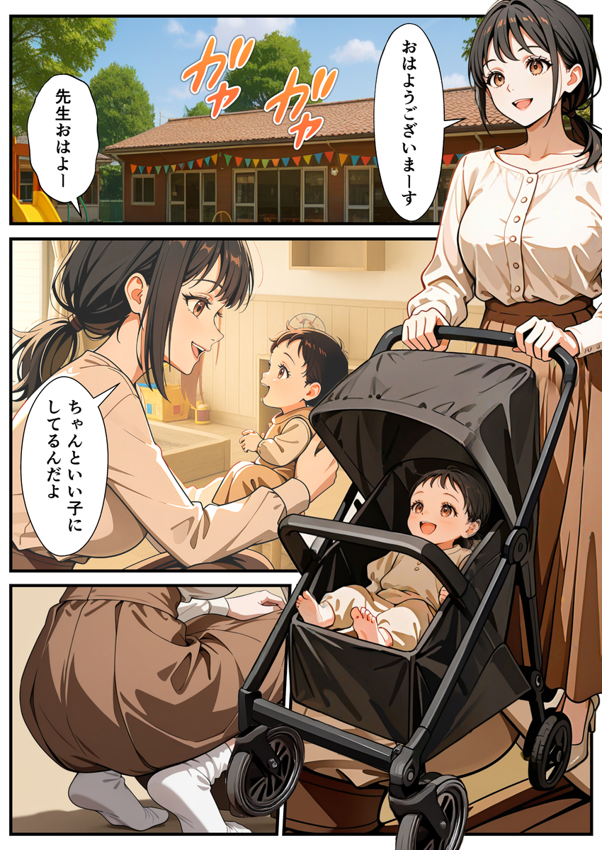 【エロ漫画】出産前より敏感になったアソコに旦那以外の巨大なモノを受け入れた人妻さんの運命が…