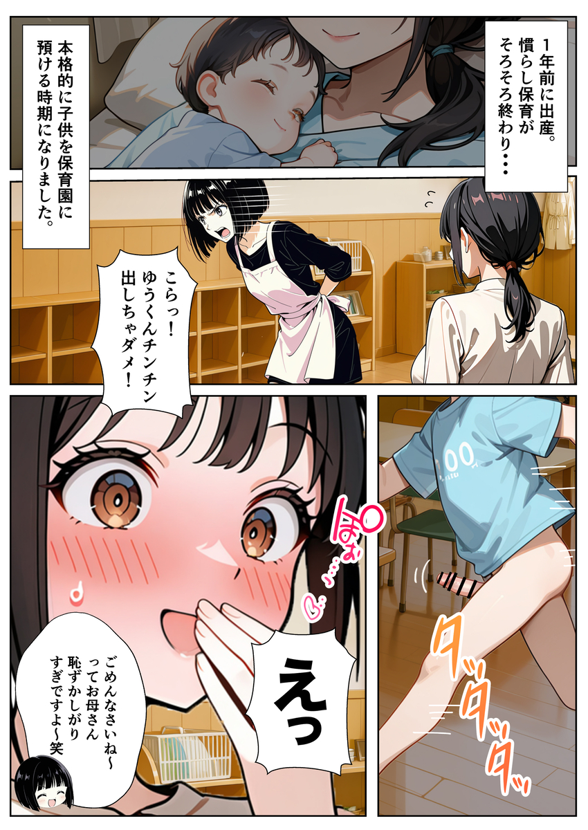 【エロ漫画】出産前より敏感になったアソコに旦那以外の巨大なモノを受け入れた人妻さんの運命が…