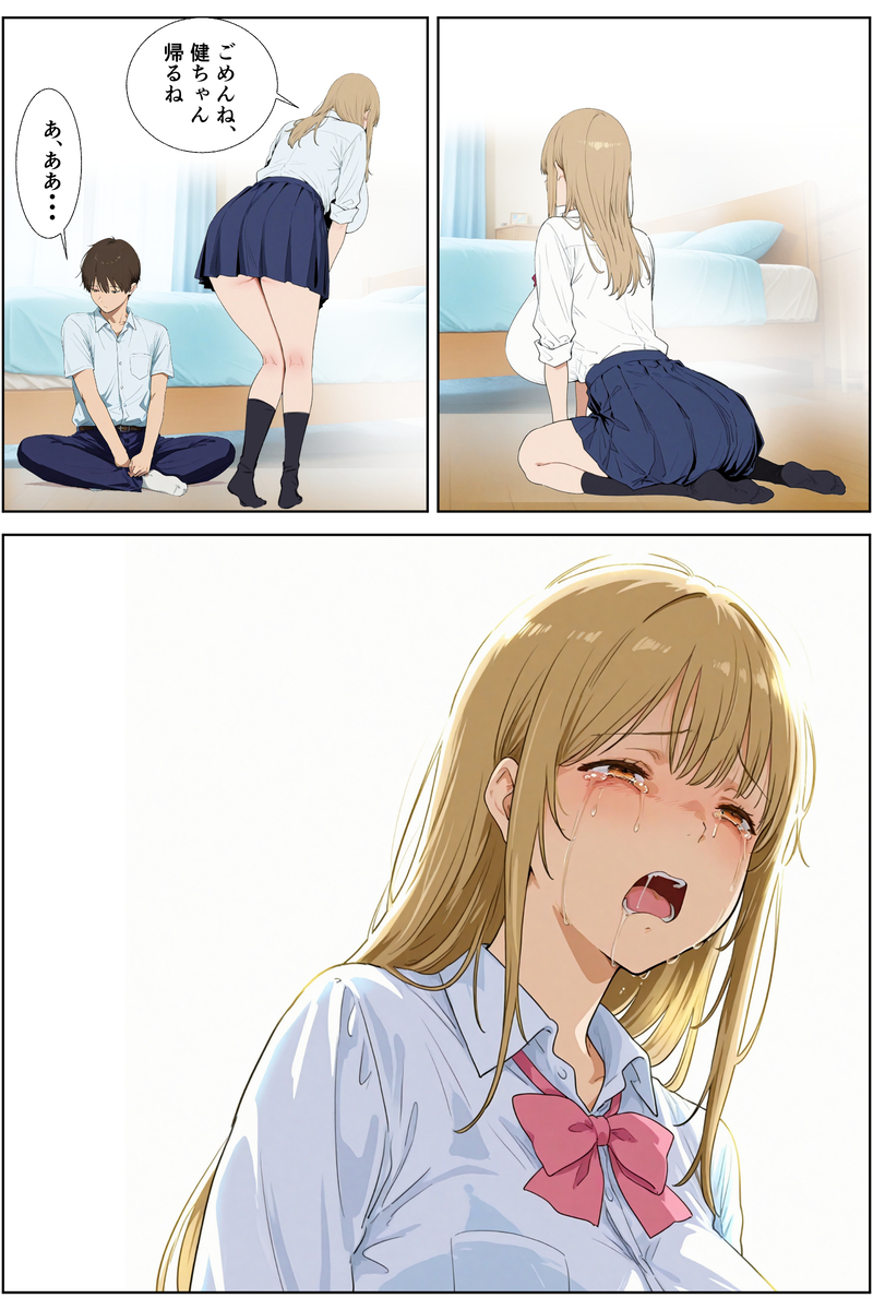 【エロ漫画】大切な幼馴染が新しいお父さんに調教されまくってしまい…