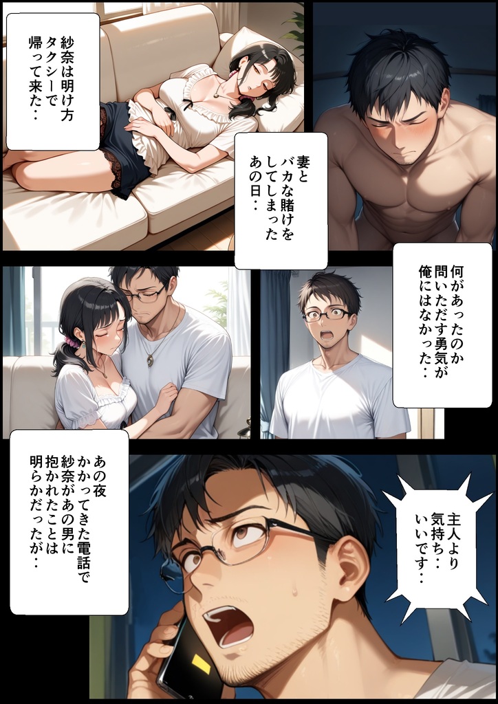 【えろまんが】精力絶倫なおっさんに抱かれ旦那では物足りなくなってしまった人妻さんが…