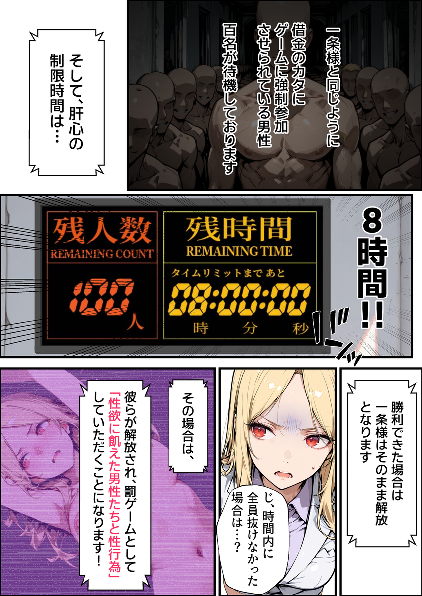 【エロマンガ】倒産危機から逃れる為に特殊なエッチなゲームに参加した女社長の運命が…