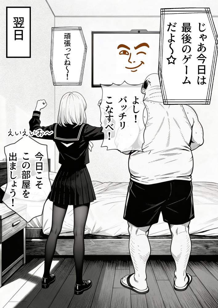 【えろまんが】友達のお父さんとエッチなお部屋に閉じ込められて…