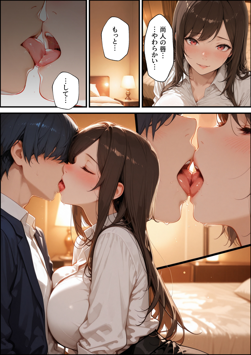 【エロ漫画】「誰にも言わないから……2時間だけ、休憩してこ？」ラブホに入った上司と部下の浮気セックスがエロ過ぎるwww