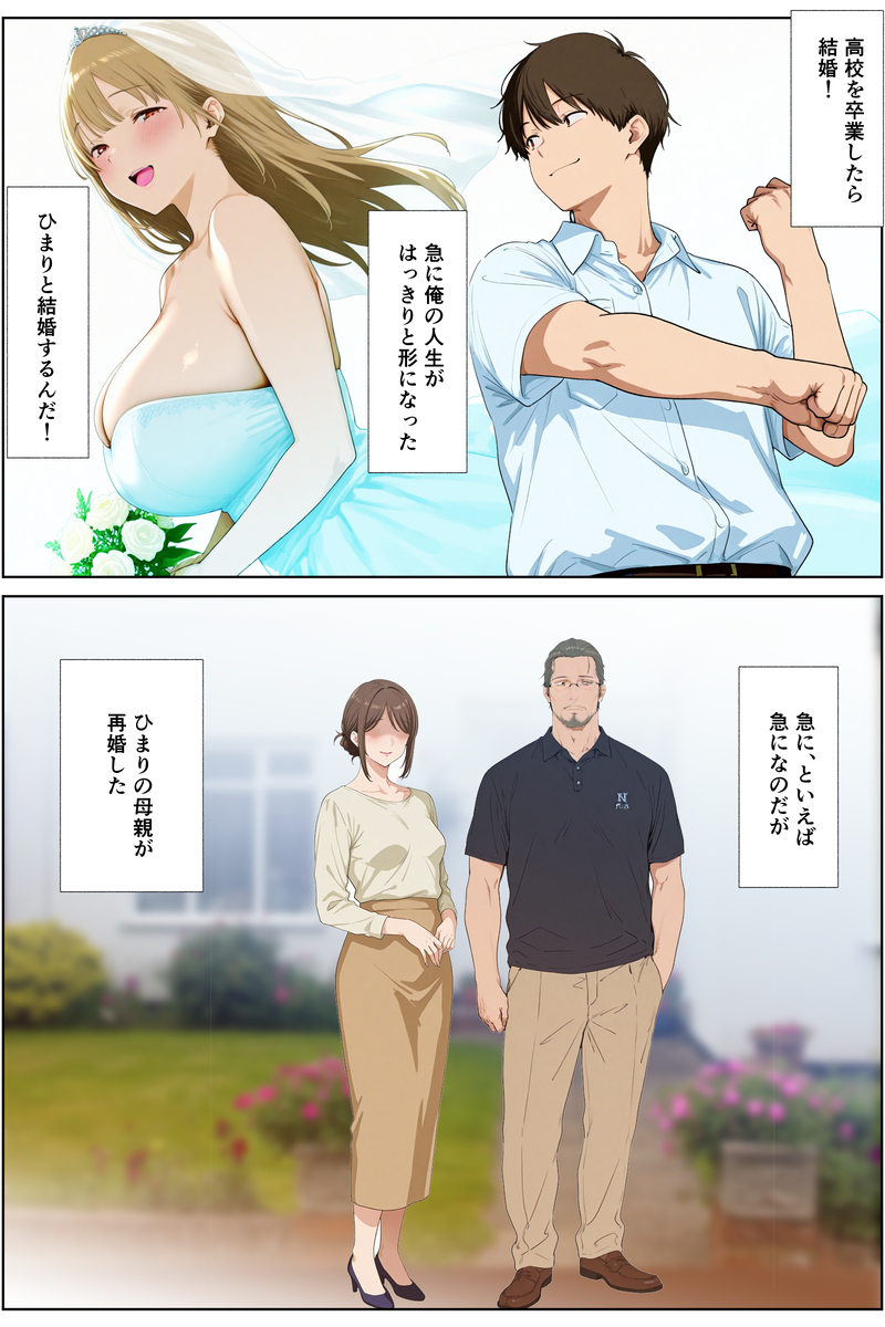 【エロ漫画】大切な幼馴染が新しいお父さんに調教されまくってしまい…