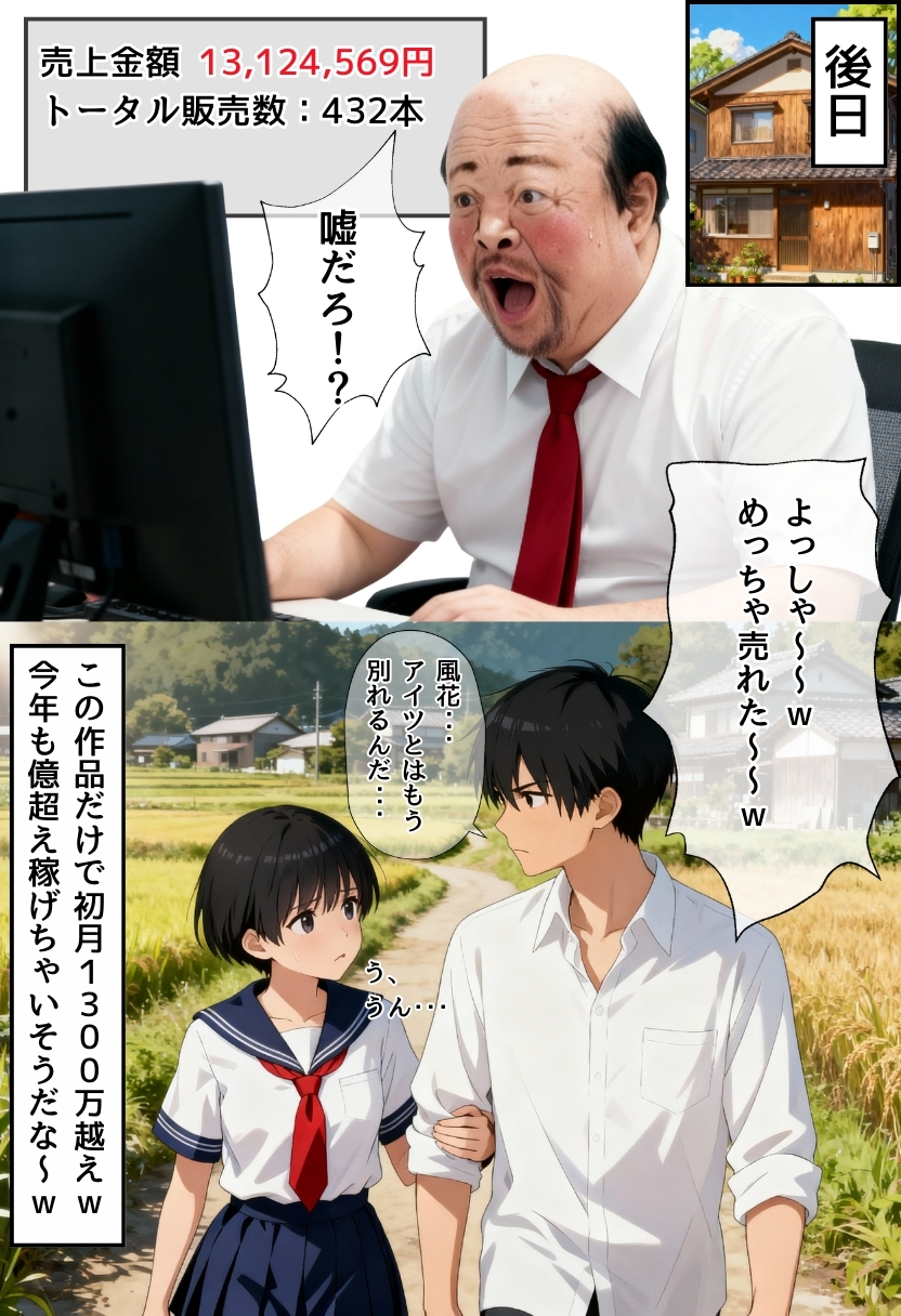 【えろまんが】ハメ撮り同人AVってこんなに儲かるのか？俺もこのおっさんの弟子になりたい…