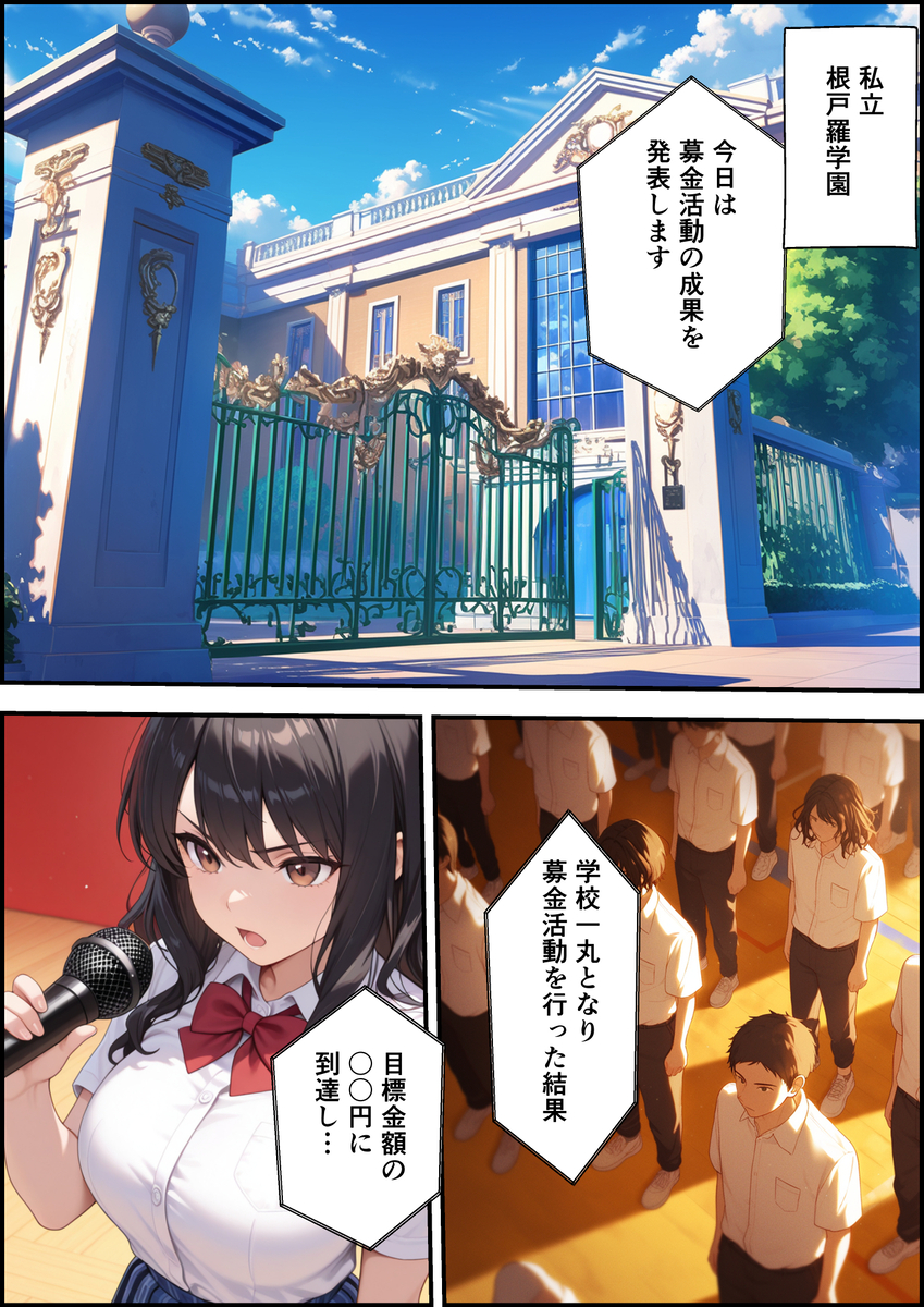 【えろまんが】全校生徒の前で処女喪失ショーをしてまでも学校を守ろうとする女の子に勃起不可避！