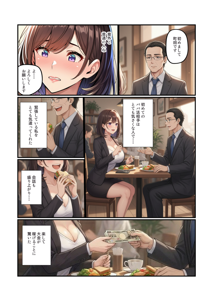 【えろまんが】パパ活相手のおっさんに調教され快楽に堕ちるシンママさんに勃起不可避！