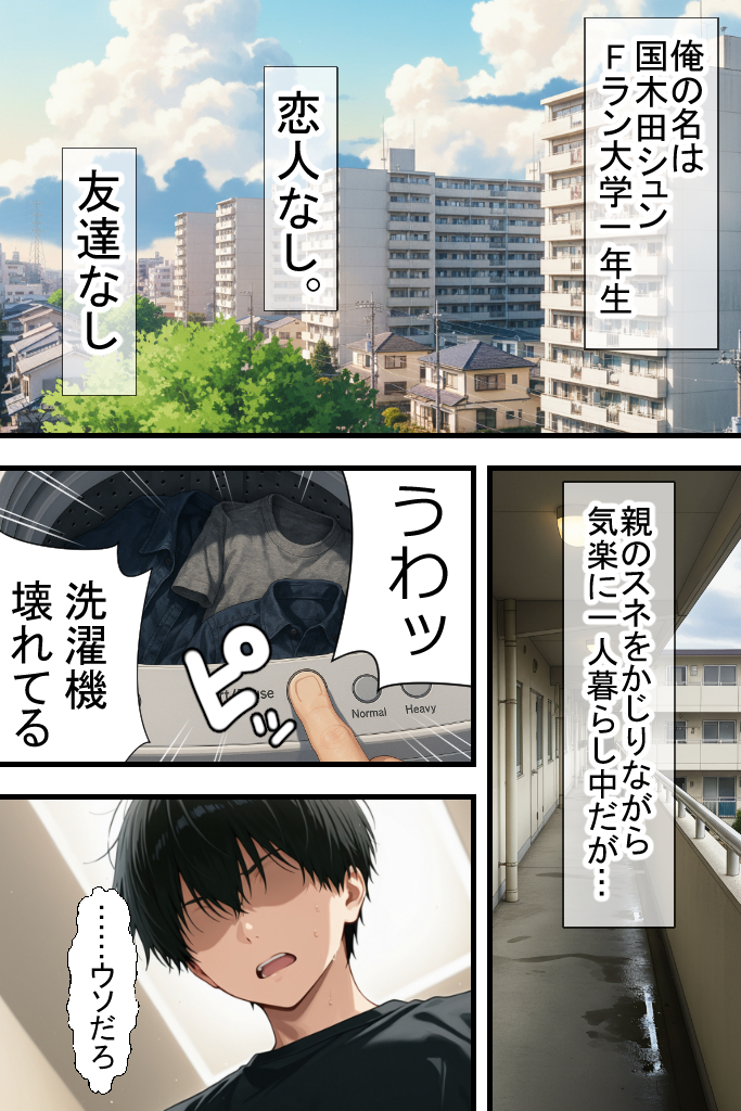 【エロ漫画】隣に住んでる人妻さんとこんな関係…理想的すぎる…