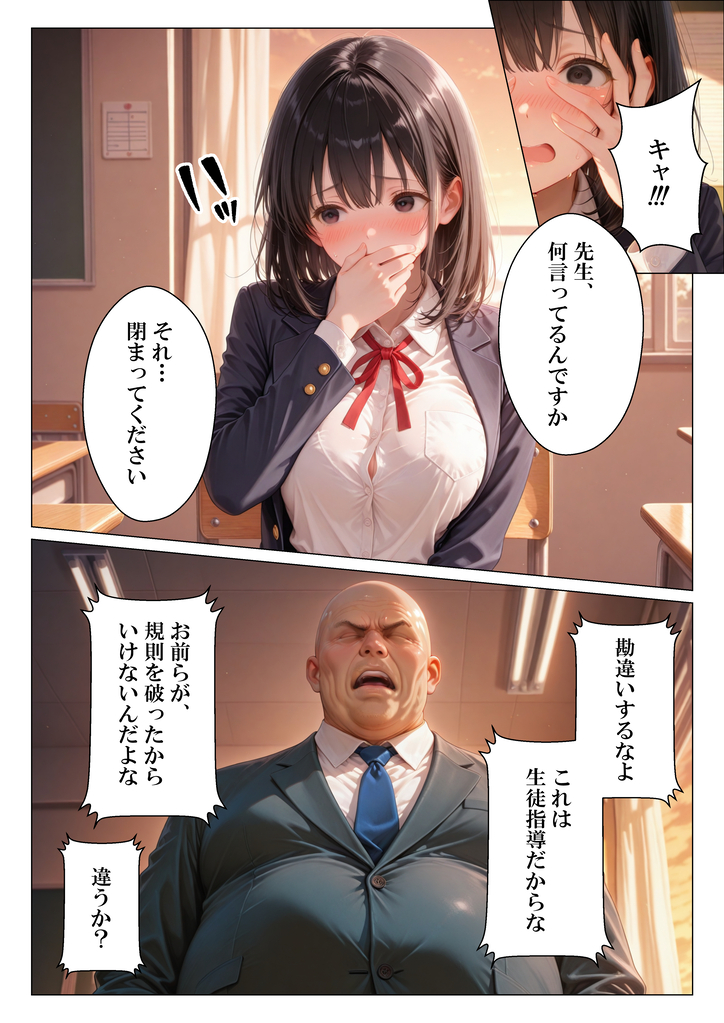 【エロ漫画】彼氏とのエッチに満足できない女の子…絶倫教師を求めてしまう…