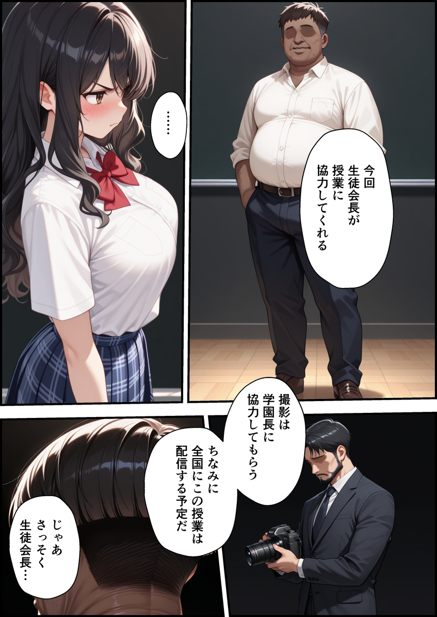 【えろまんが】全校生徒の前で処女喪失ショーをしてまでも学校を守ろうとする女の子に勃起不可避！