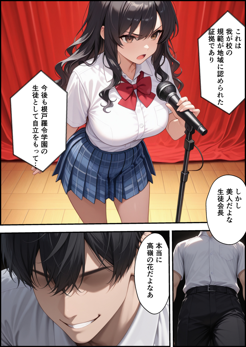 【えろまんが】全校生徒の前で処女喪失ショーをしてまでも学校を守ろうとする女の子に勃起不可避！