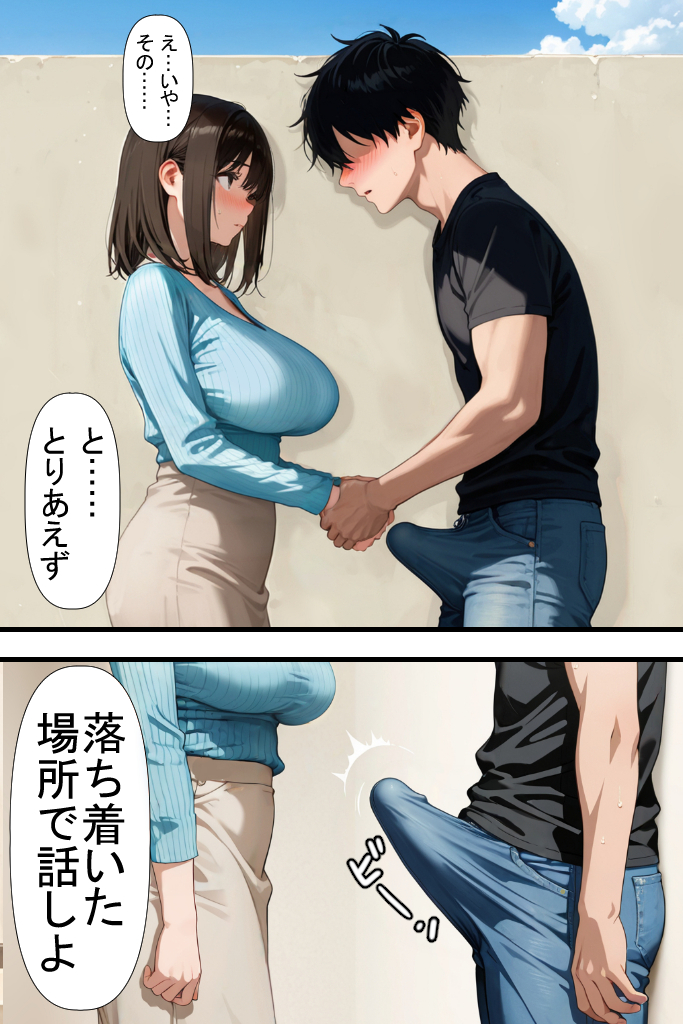 【エロ漫画】隣に住んでる人妻さんとこんな関係…理想的すぎる…