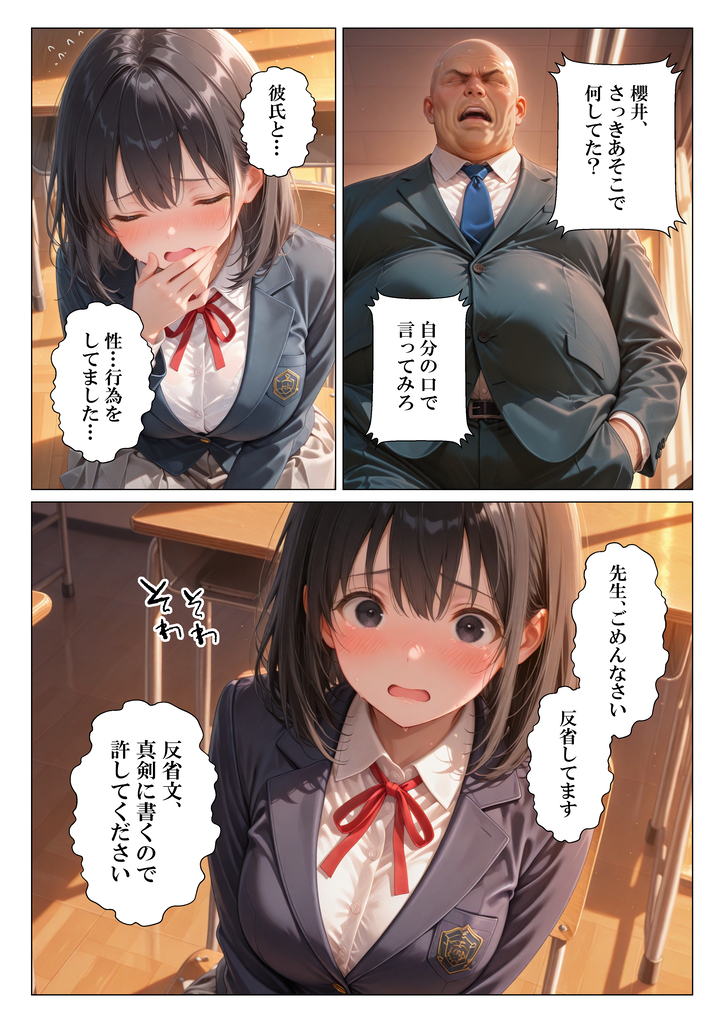 【エロ漫画】彼氏とのエッチに満足できない女の子…絶倫教師を求めてしまう…