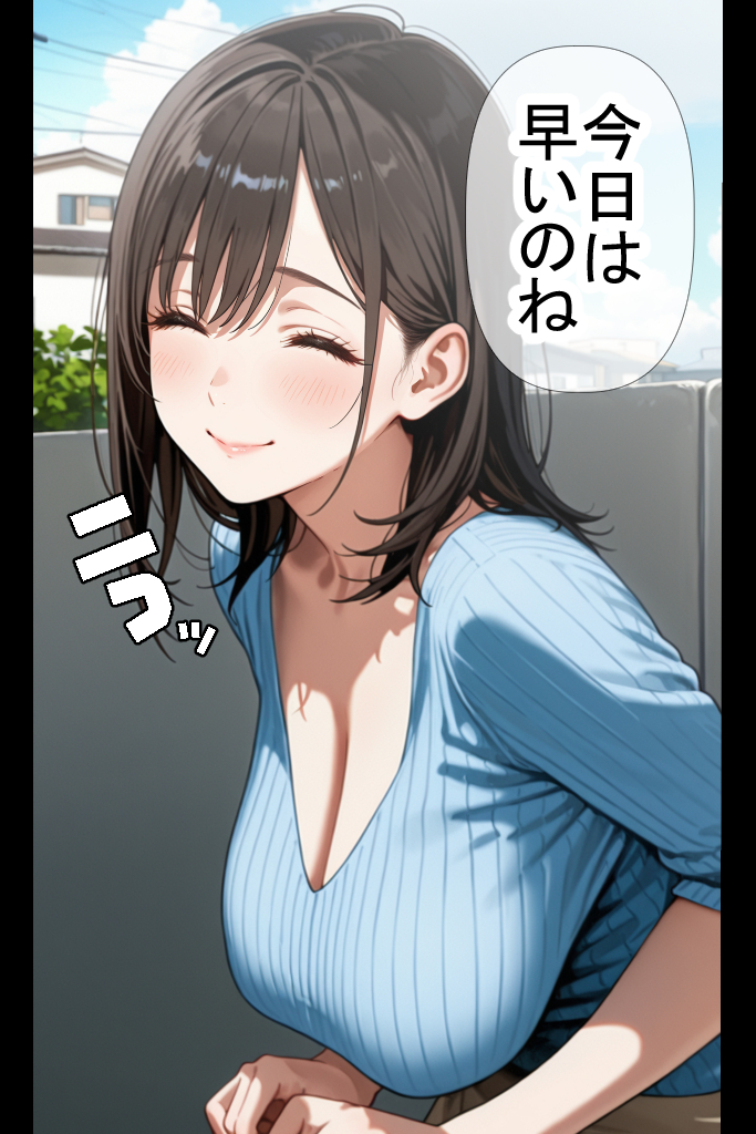 【エロ漫画】隣に住んでる人妻さんとこんな関係…理想的すぎる…