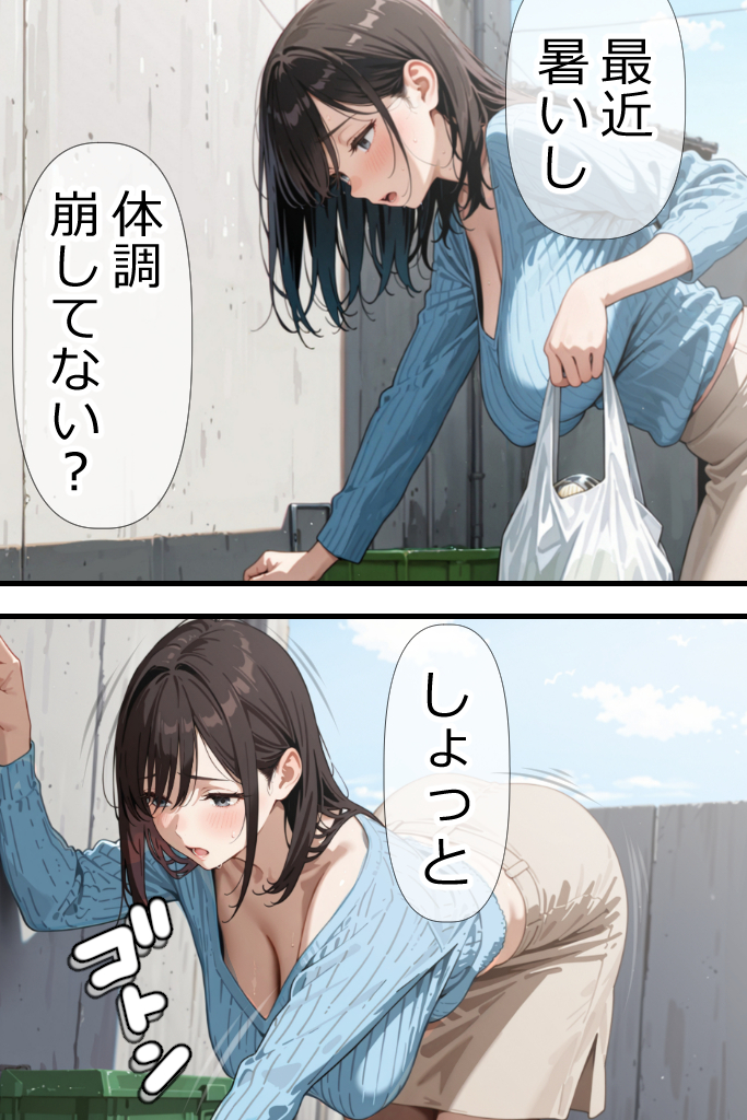 【エロ漫画】隣に住んでる人妻さんとこんな関係…理想的すぎる…