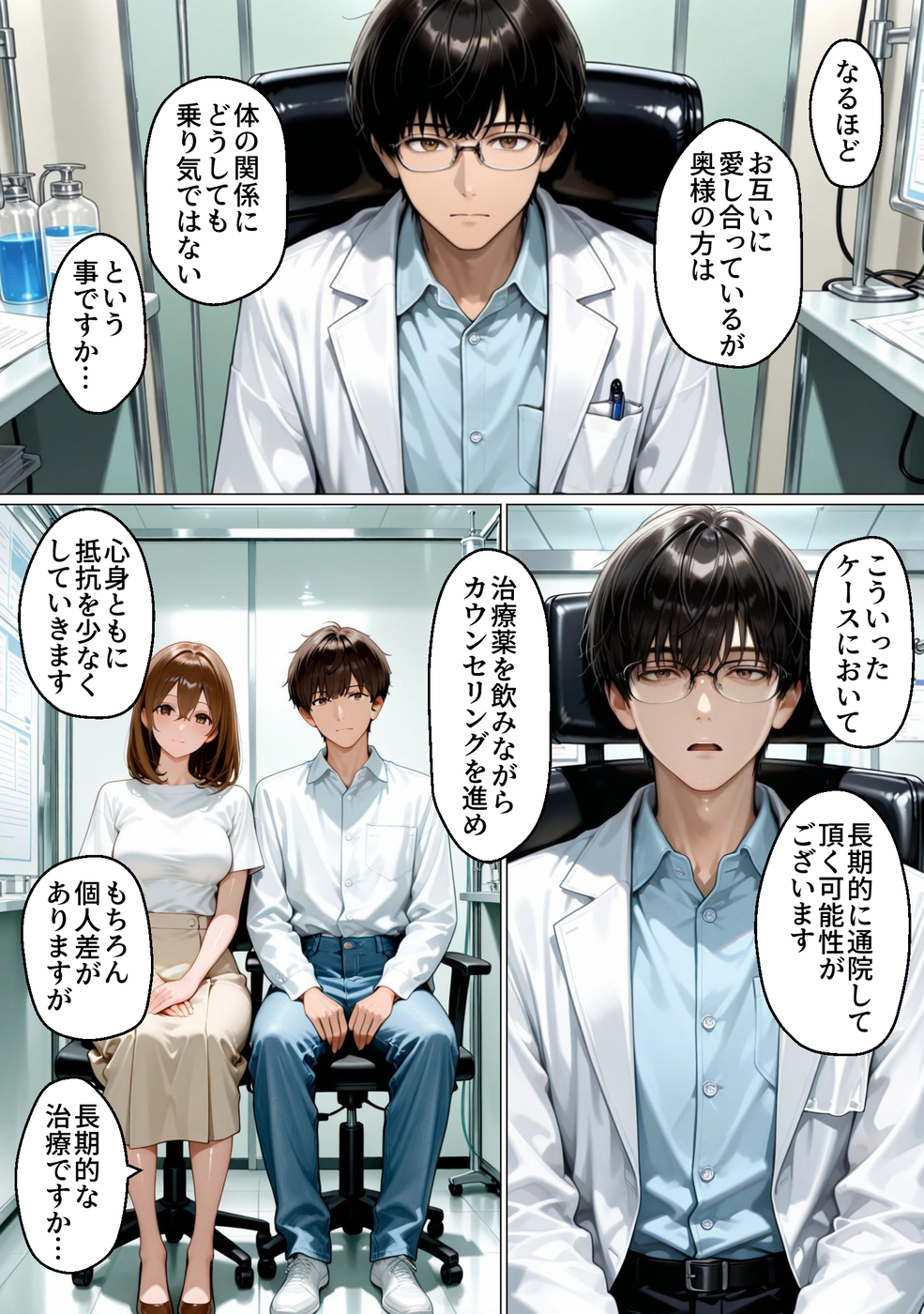 【エロ漫画】不感症気味の奥様がエッチな治療を体験した結果…とんでもない淫乱になってしまい…