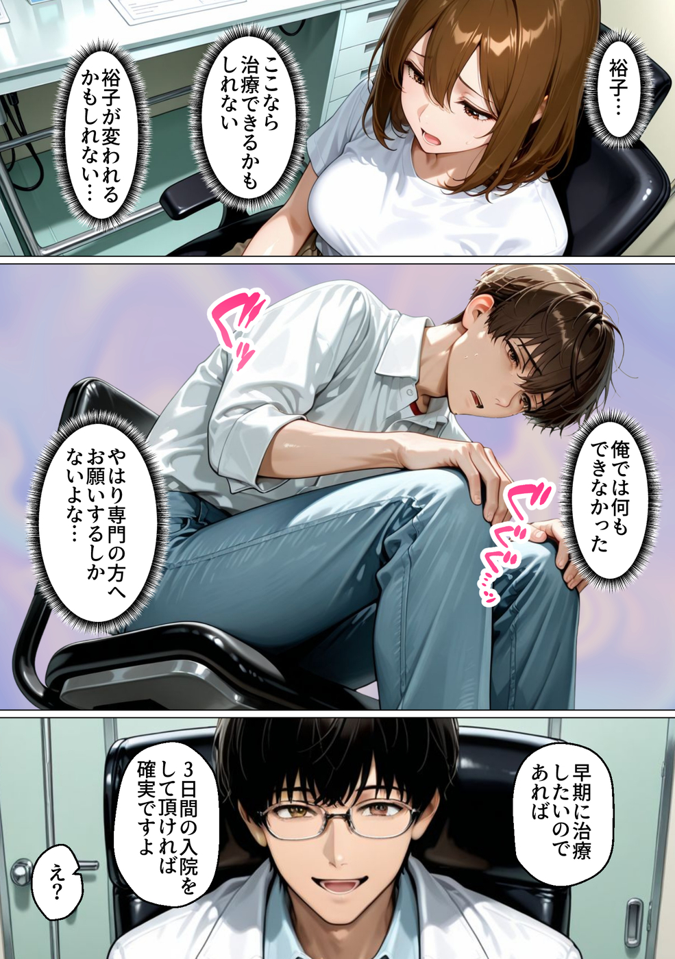 【エロ漫画】不感症気味の奥様がエッチな治療を体験した結果…とんでもない淫乱になってしまい…