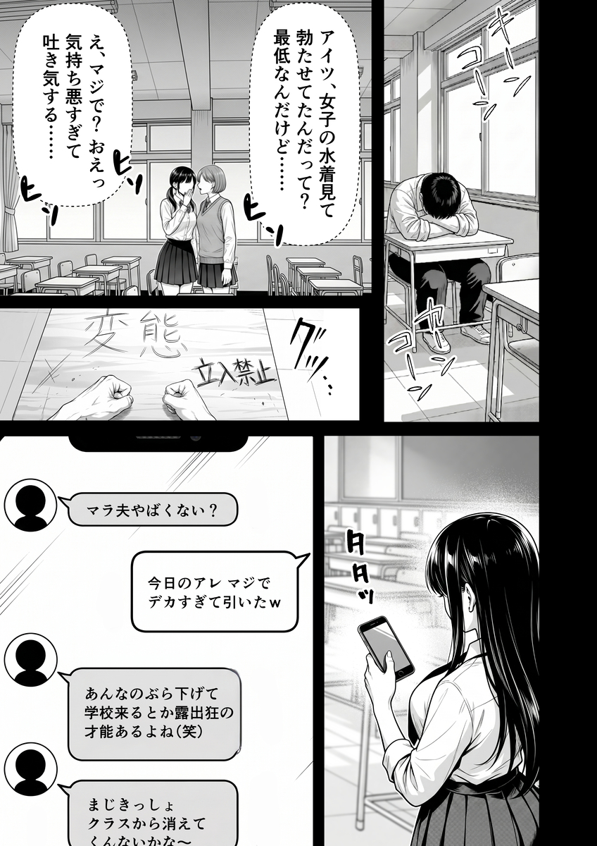 【えろまんが】かつてのイジメられっ子の性処理玩具となる女の子達に興奮が収まらない！