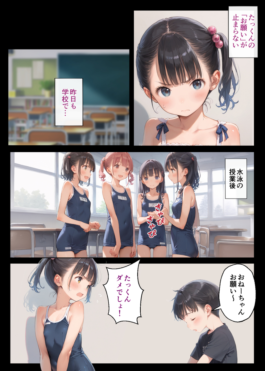 【エロ漫画】弟でえっちのお勉強を始めたお姉ちゃん…次第に弟と友達にえっちな女の子に開発されて…