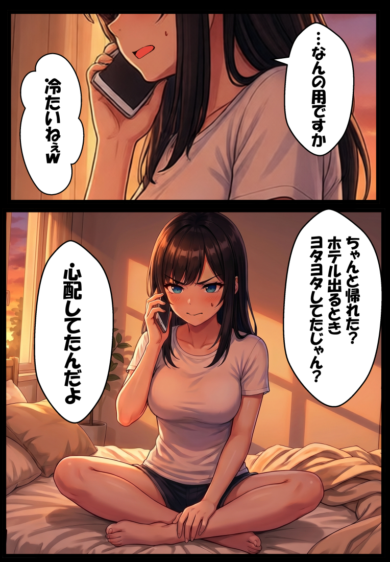 【えろまんが】終電逃してラブホテル…彼氏持ちの女子大生がサークルの先輩との浮気セックスに沼ってしまい…