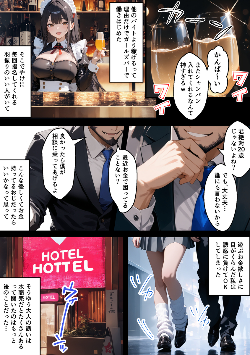 【えろまんが】見た目と別に欲望を刺激させられるパパ活おっさんとのセックスが気持ち良すぎて…