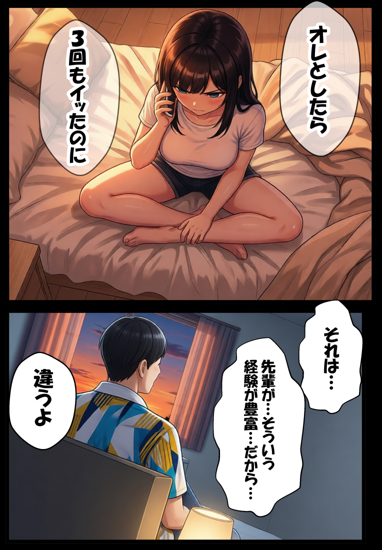 【えろまんが】終電逃してラブホテル…彼氏持ちの女子大生がサークルの先輩との浮気セックスに沼ってしまい…