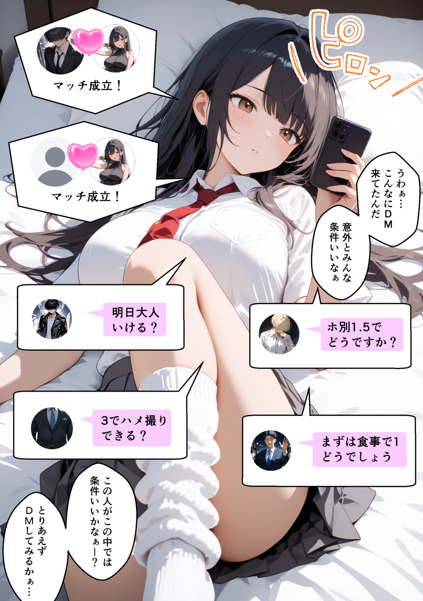 【えろまんが】見た目と別に欲望を刺激させられるパパ活おっさんとのセックスが気持ち良すぎて…