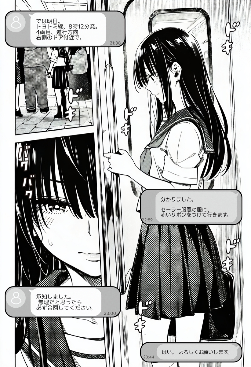 【エロマンガ】電車の中で声を押し殺しながら絶頂を迎える女の子に興奮がおさまらない！
