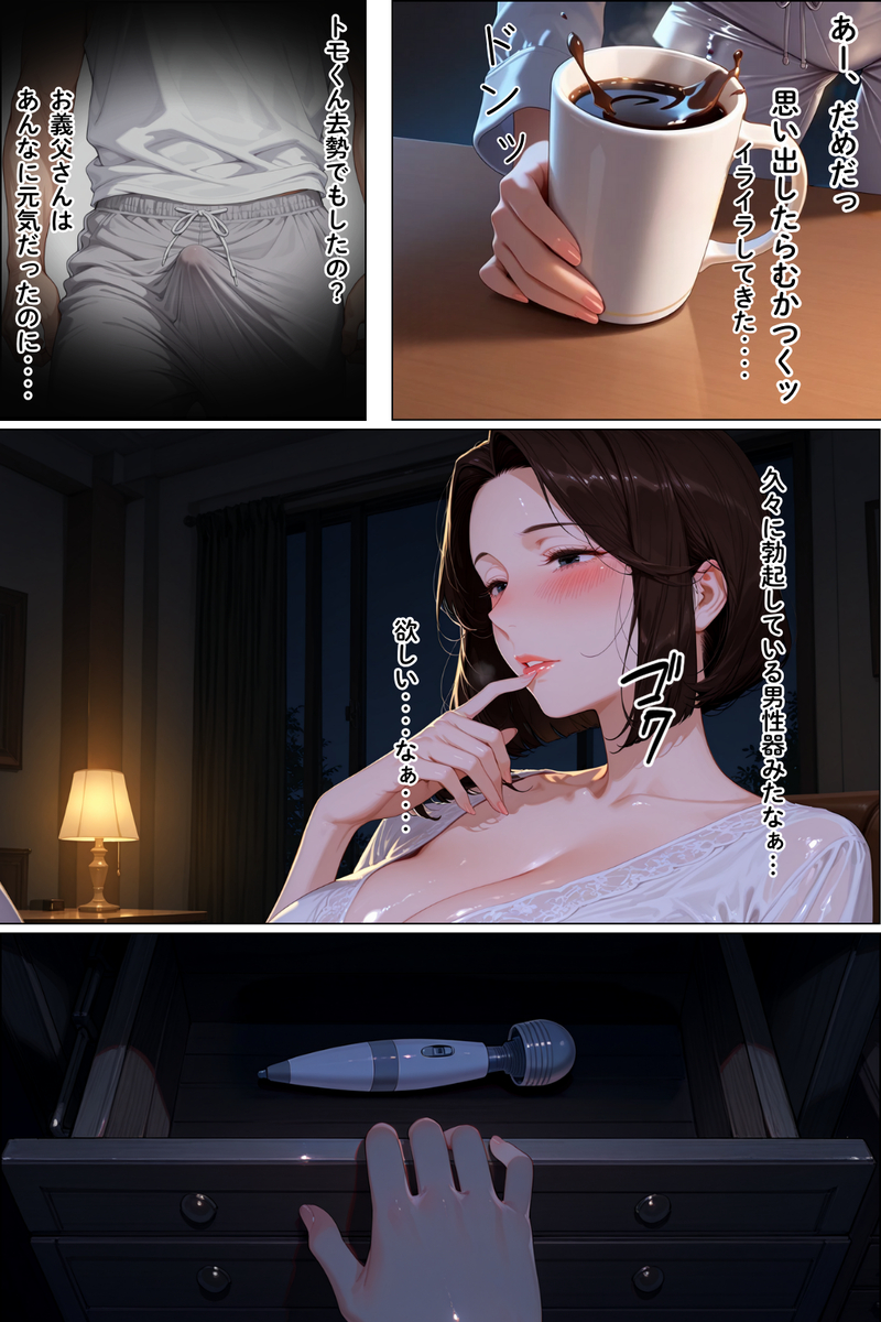 【エロ漫画人妻】オナニーをしている姿を義父に見られ、夫とのセックスレスを打ち明けた結果…