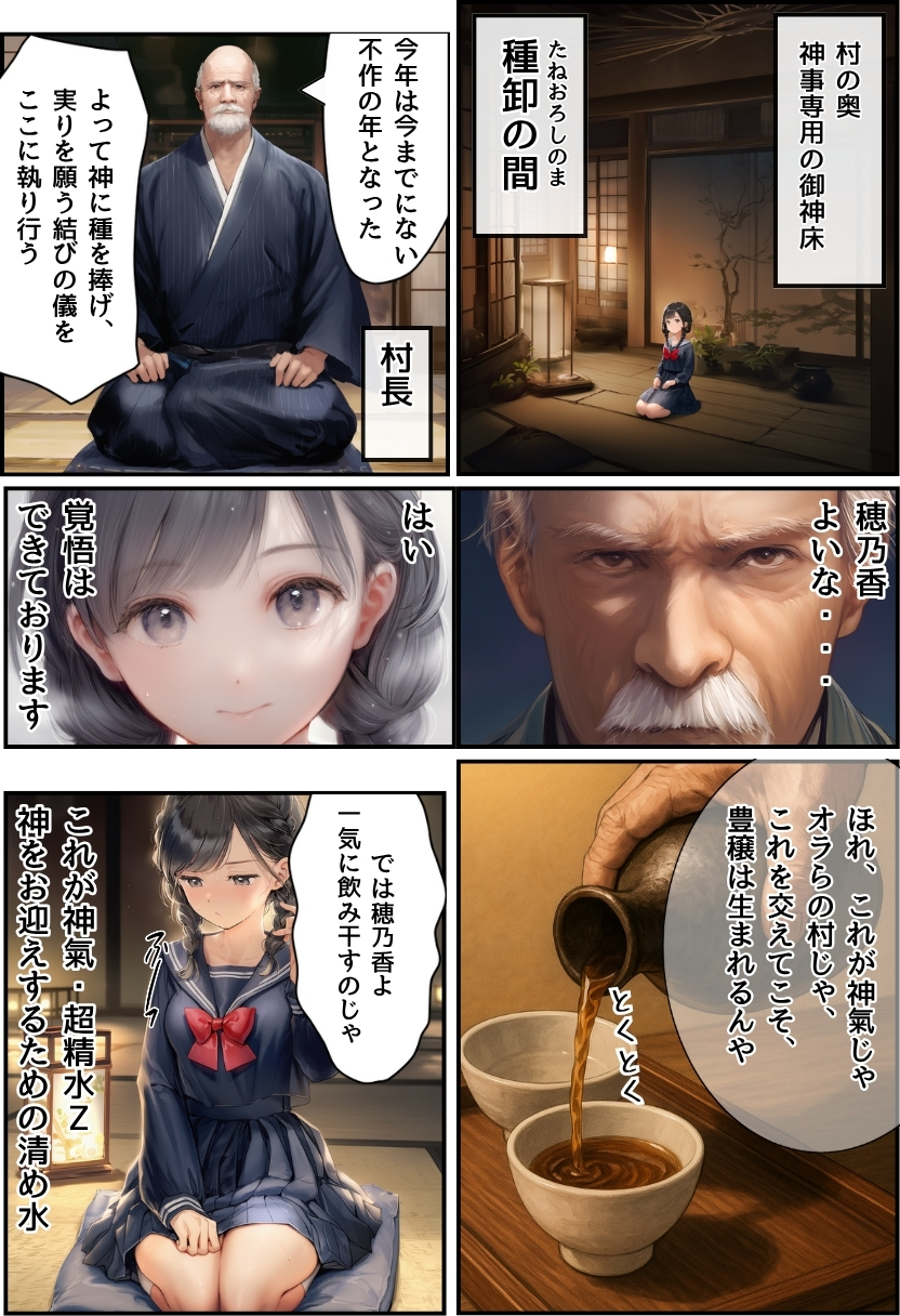 【エロ漫画寝取り】儀式という名の寝取りセックスで種付けされる美少女