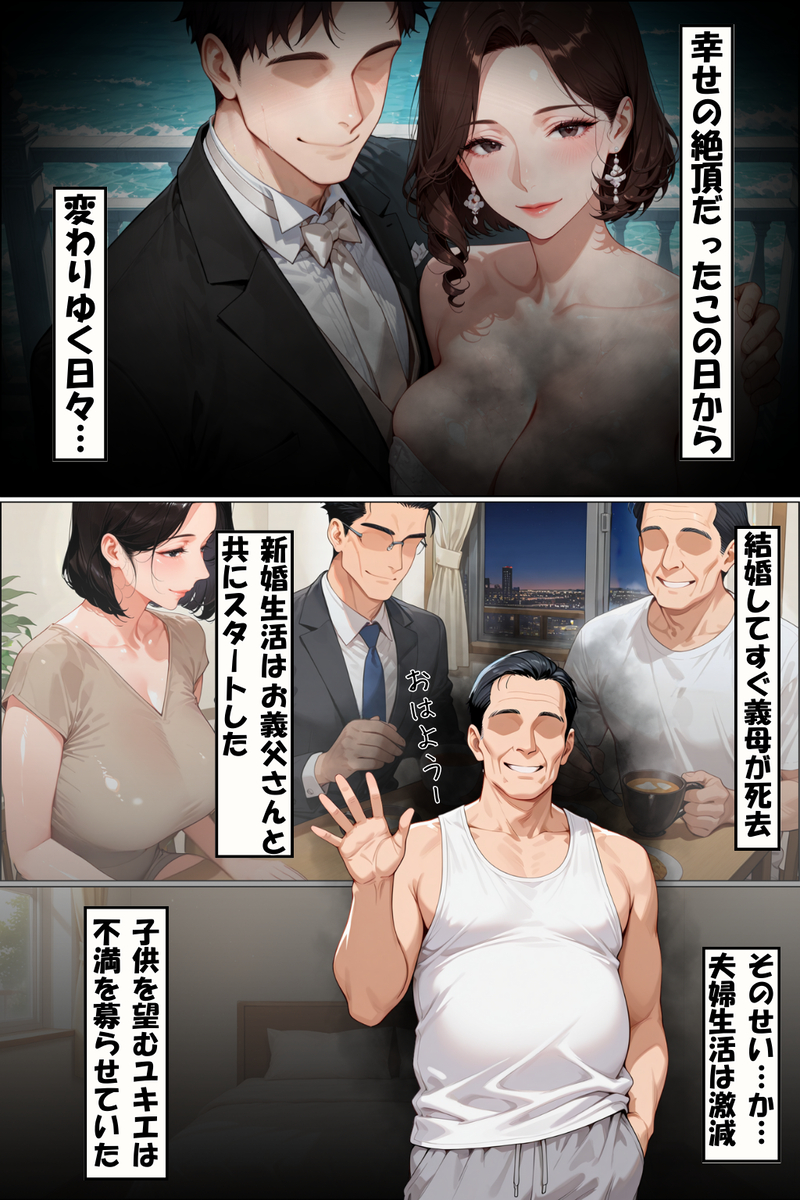 【エロ漫画人妻】オナニーをしている姿を義父に見られ、夫とのセックスレスを打ち明けた結果…