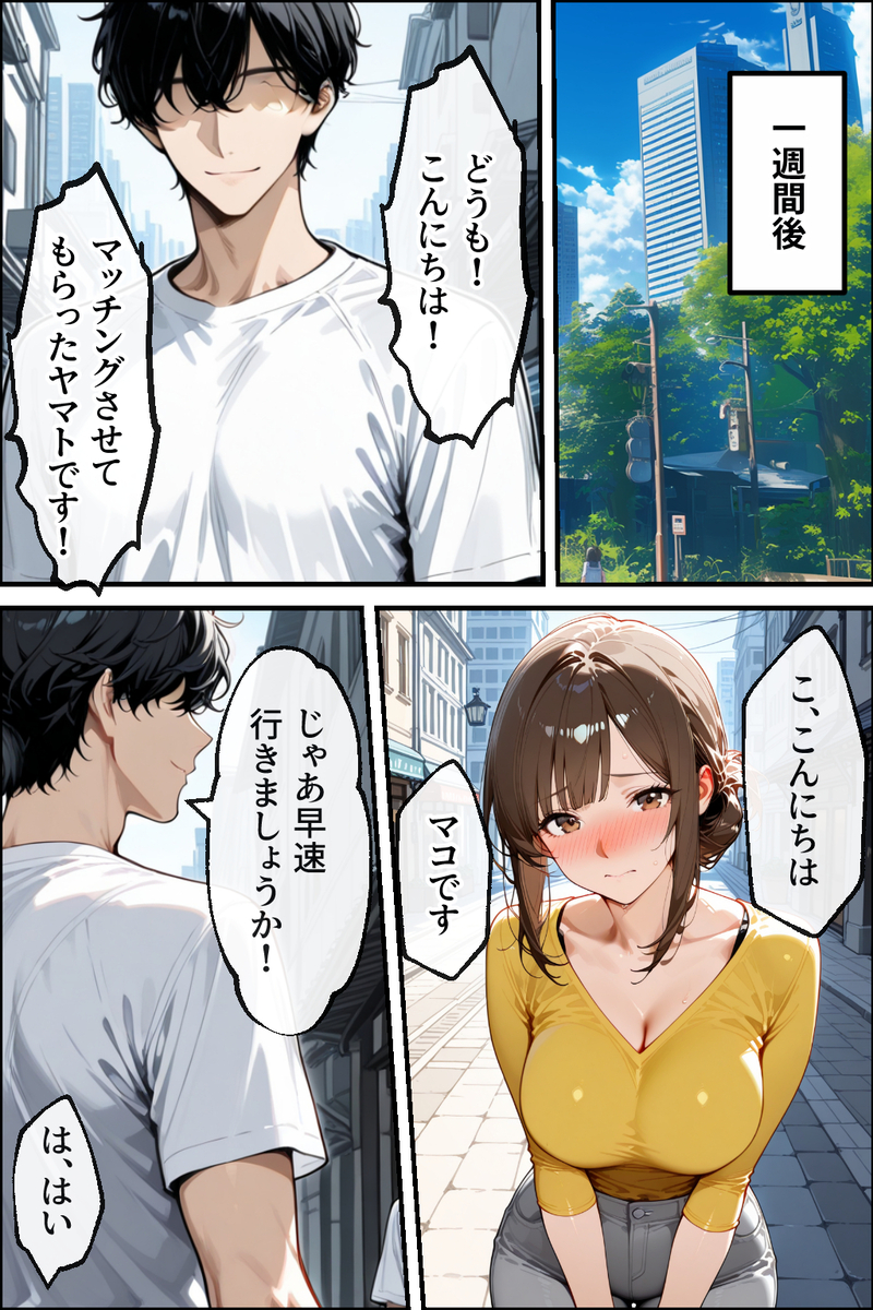【エロ漫画】寝取らせ相手を選ぶマッチングアプリってガチでエロいなwww