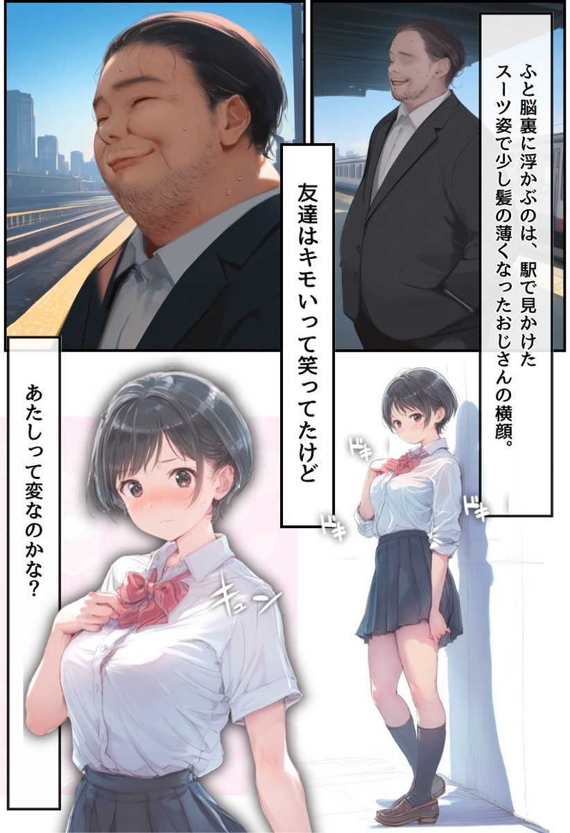 【エロ漫画】年の差と体格差に恋の境界線はない！マッチングアプリで出会ったおっさんとガチ恋する女の子がシコリティーすぎるwww