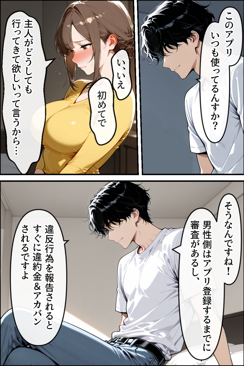 【エロ漫画】寝取らせ相手を選ぶマッチングアプリってガチでエロいなwww