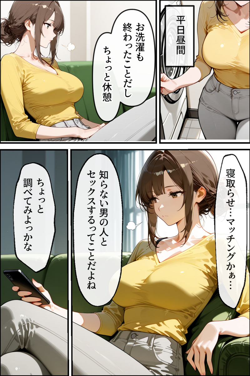 【エロ漫画】寝取らせ相手を選ぶマッチングアプリってガチでエロいなwww