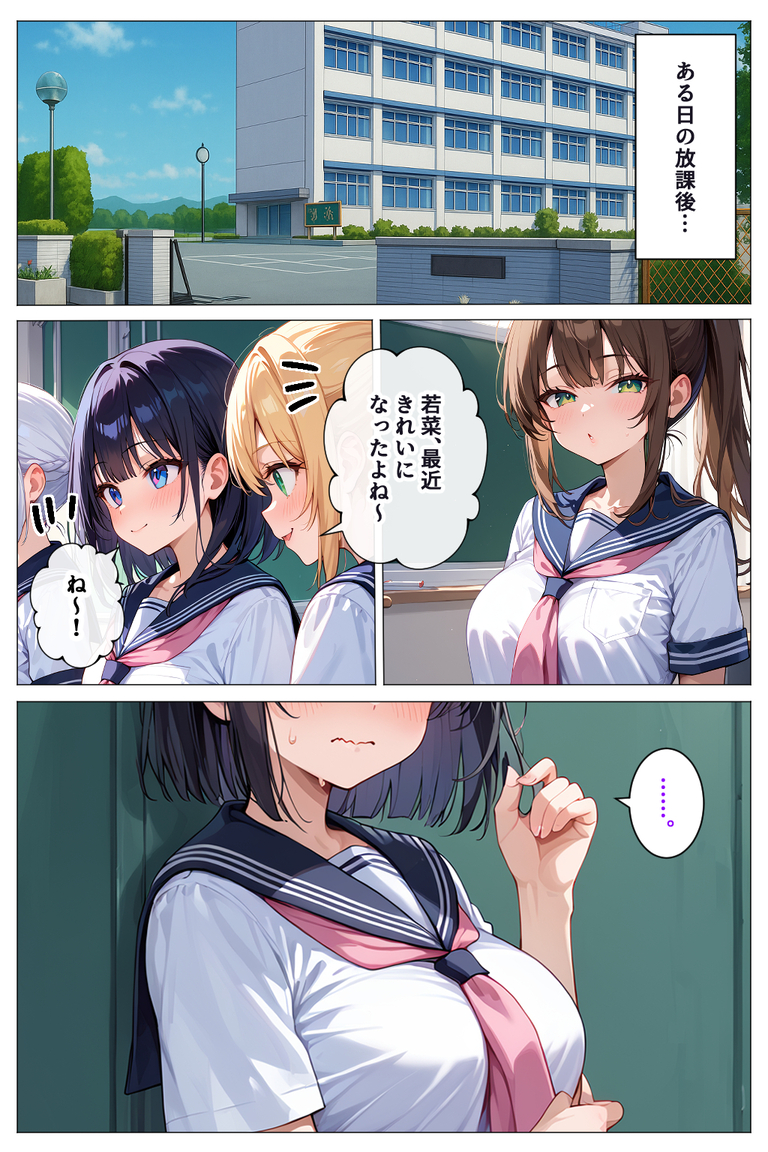 【えろまんが】友達に案内されたのは怪しげなおじさんが運営するマッサージ屋で処女を奪われるデカパイちゃん