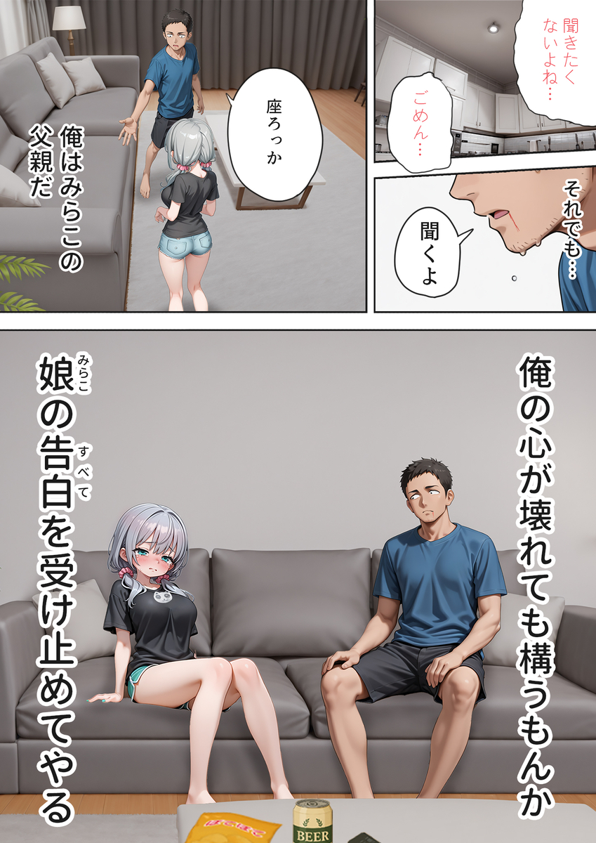 【えろまんが】娘からリアル過ぎるレイプ話を聞かされて…お父さんは怒りと興奮で…