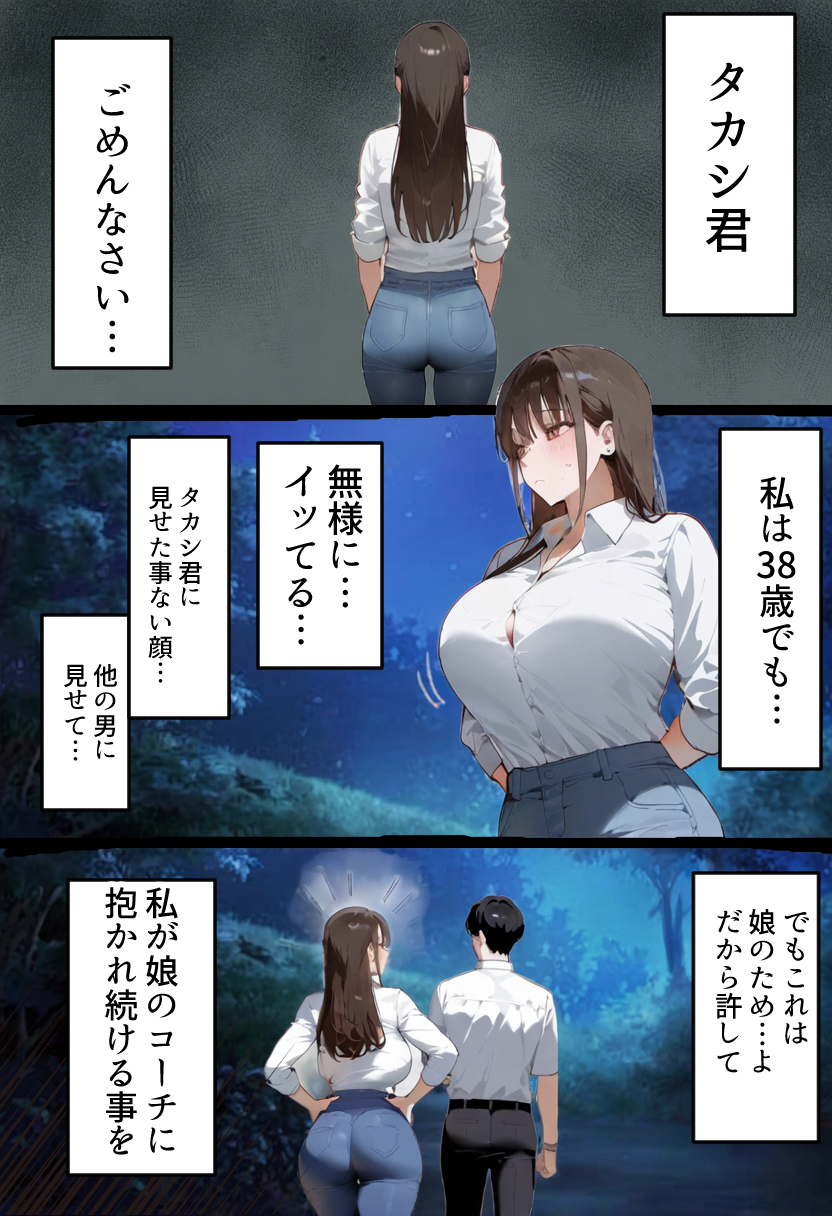 【エロ漫画】夫の不在中に娘のコーチの肉便器になる人妻さんの運命が…