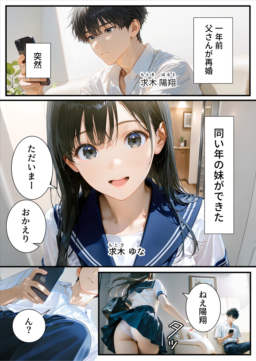 【エロマンガ】可愛すぎる義理の妹に毎日無防備な姿見せつけられて…もう我慢できない！
