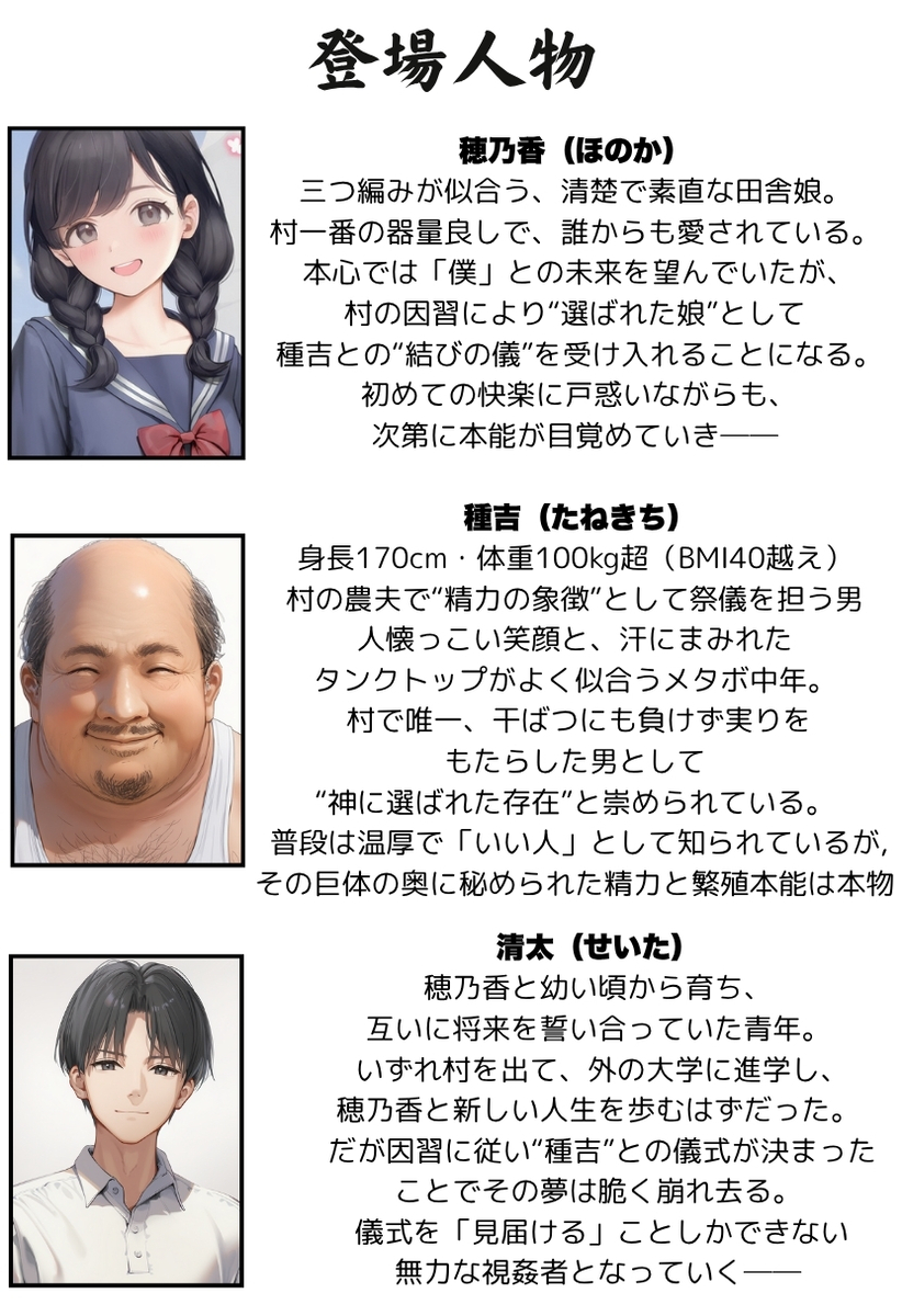 【エロマンガ】ある村の儀式で僕の大好きな幼馴染はねっちこいおじさんに抱かれてしまい…