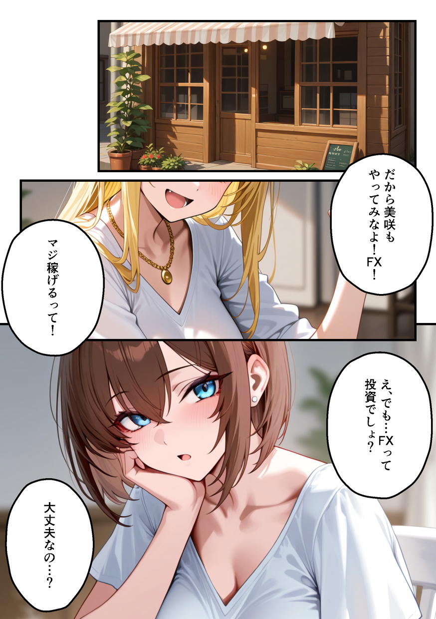 【えろまんが】女友達にFXを勧めらられた奥様…ハイレバトレードでとんでもない損失を作りデリヘル勤務へ…