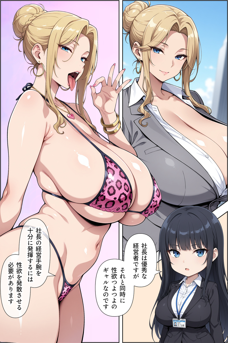 【エロ漫画】書類作成中はクンニでご奉仕！転職先で爆乳女社長の性欲処理係に配属された結果…