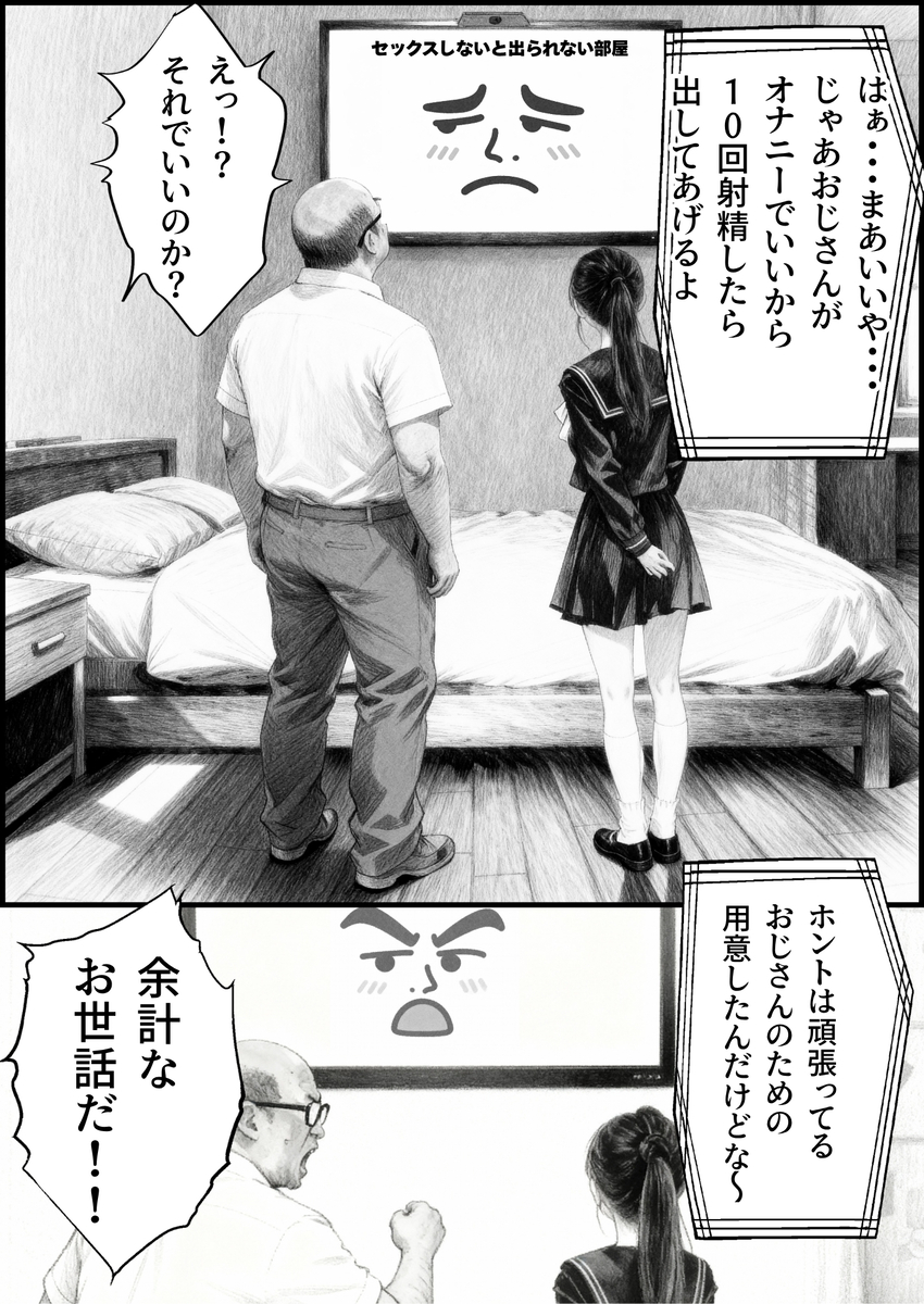 【えろまんが】AVに出てくるあの部屋に娘の友人と一緒に閉じ込められた結果…
