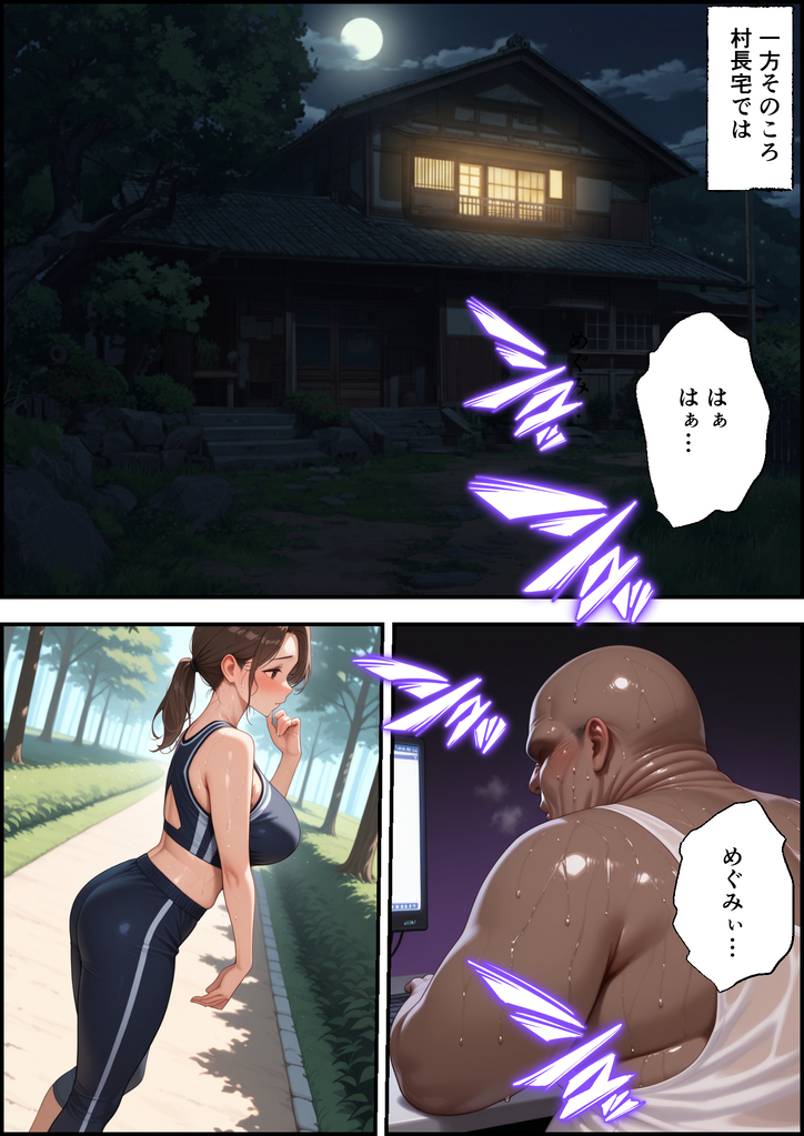 【エロ漫画】男性経験は夫以外にない巨乳人妻さんが村長の息子の罠にハマり…