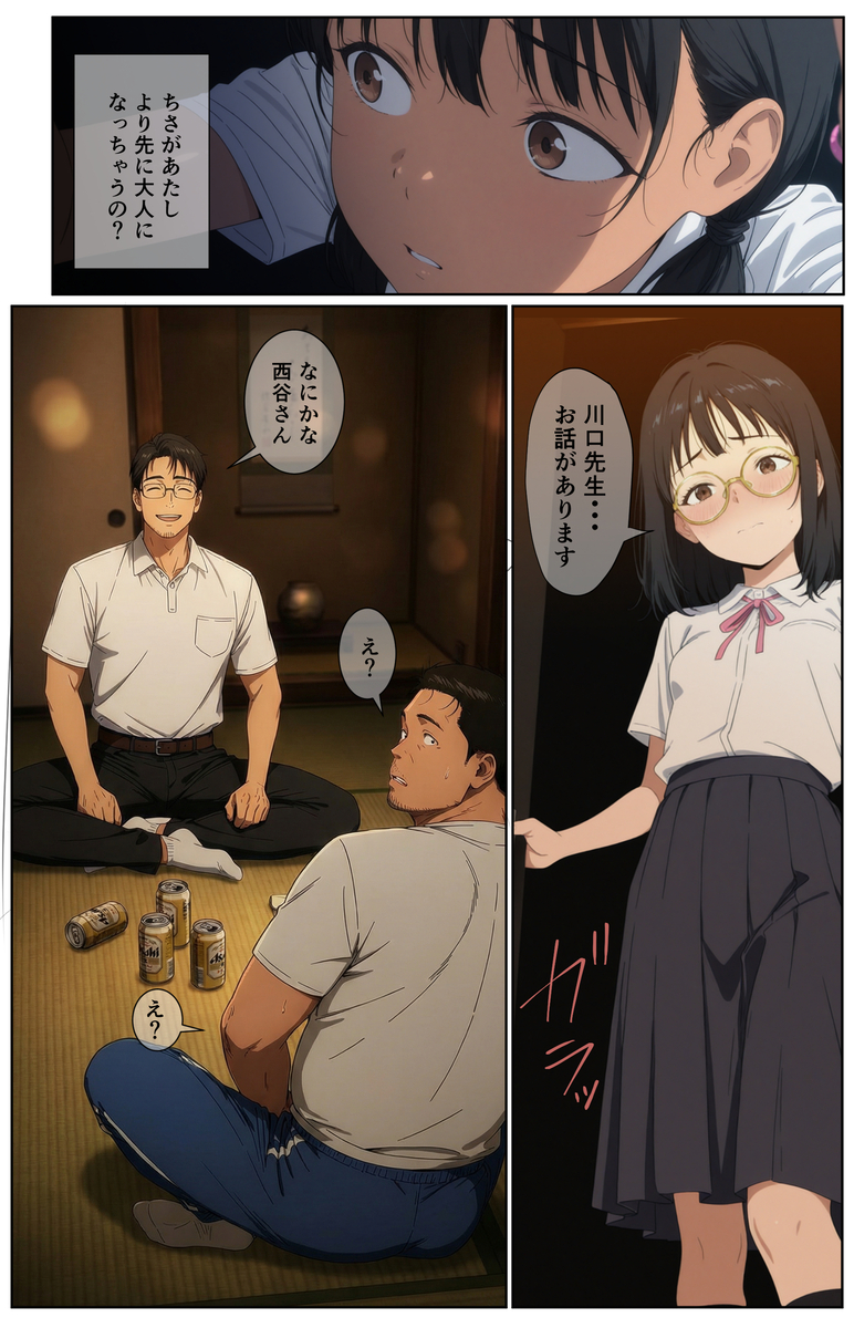 【エロマンガ】村の学校のたった二人の女子生徒とその教師の男性二人による禁断の関係がエロ過ぎた