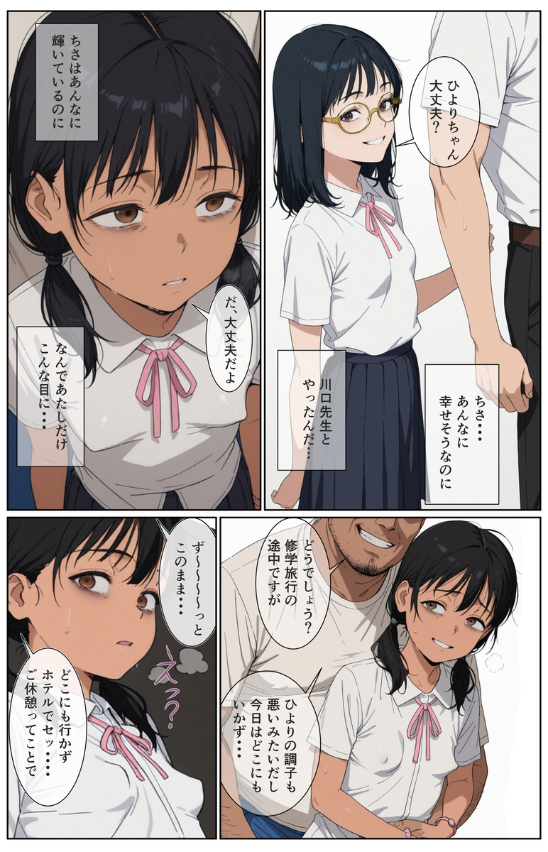 【エロマンガ】村の学校のたった二人の女子生徒とその教師の男性二人による禁断の関係がエロ過ぎた