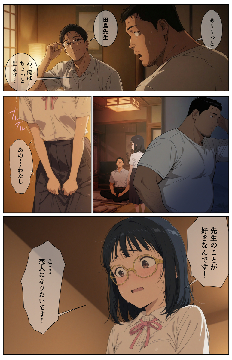 【エロマンガ】村の学校のたった二人の女子生徒とその教師の男性二人による禁断の関係がエロ過ぎた