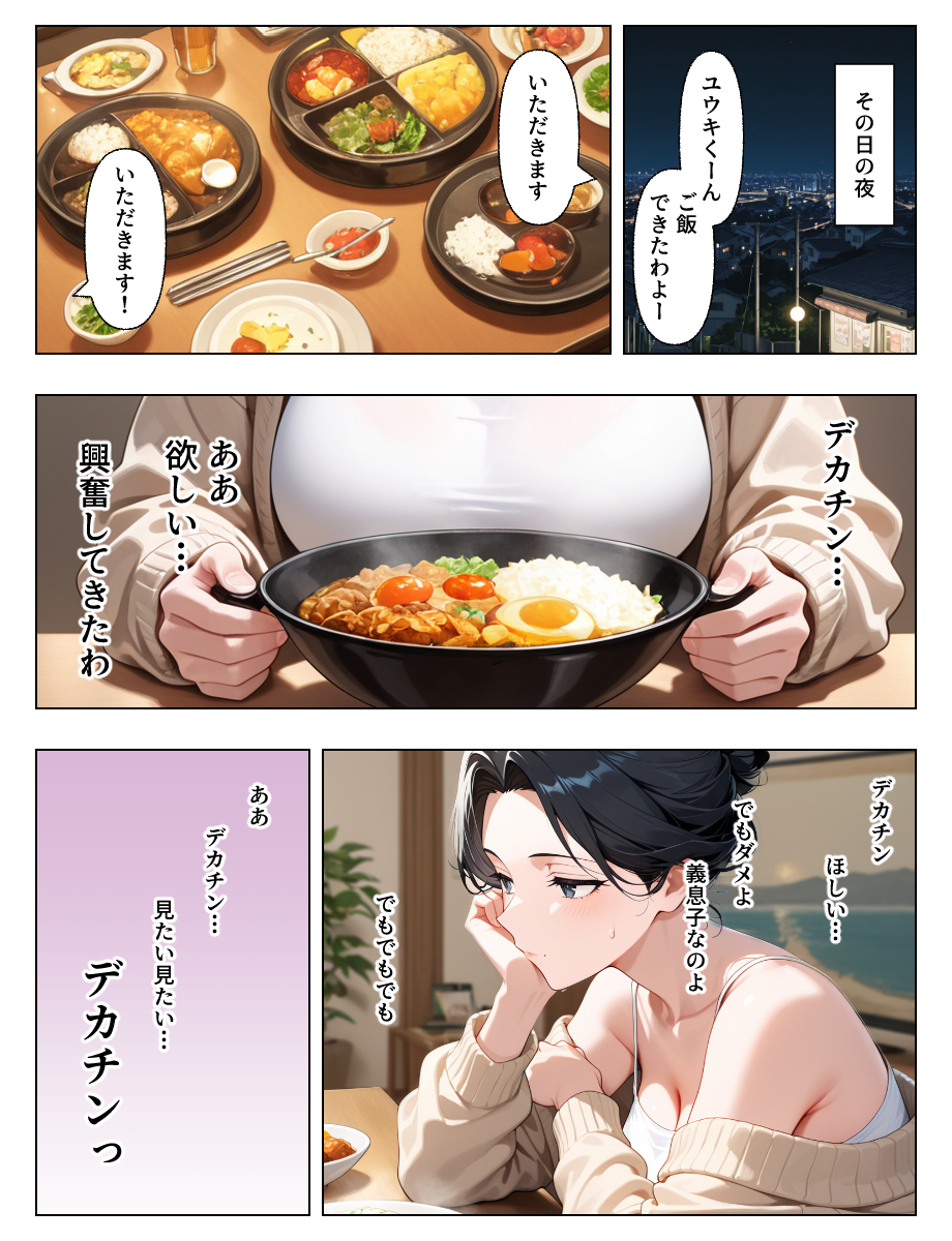 【えろまんが】父の出張中に欲望を爆発させた義母が俺の部屋にやってきて…