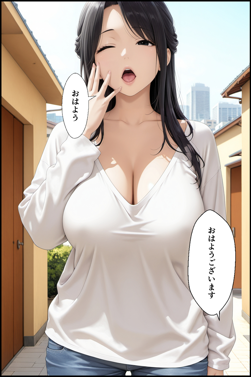 【えろまんが】隣に引っ越してきた奥様がエチエチすぎて…